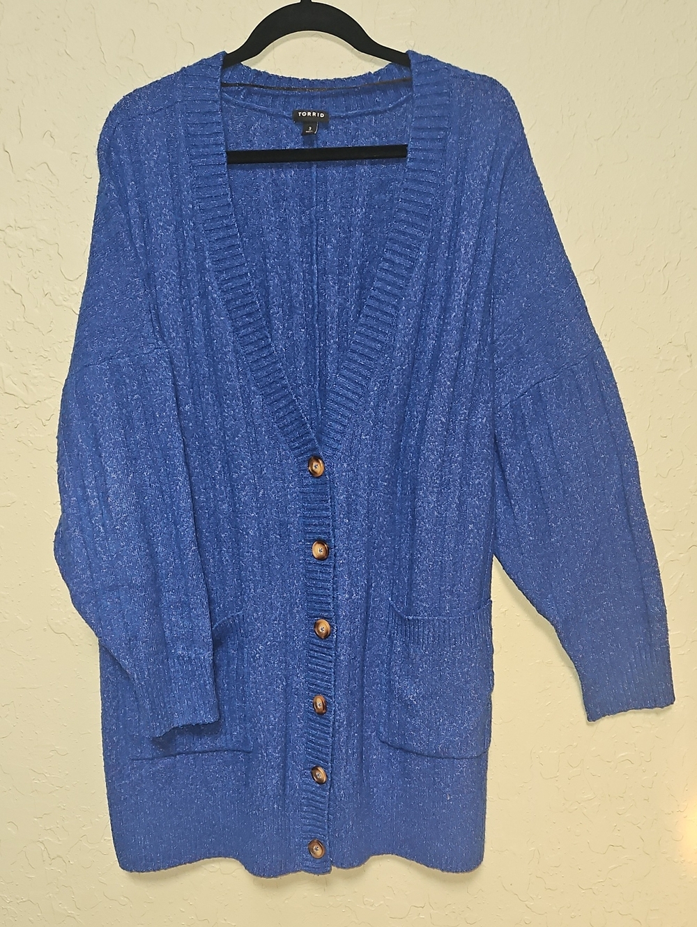 Torrid Cobalt Blue Button-Front Boyfriend Cardigan